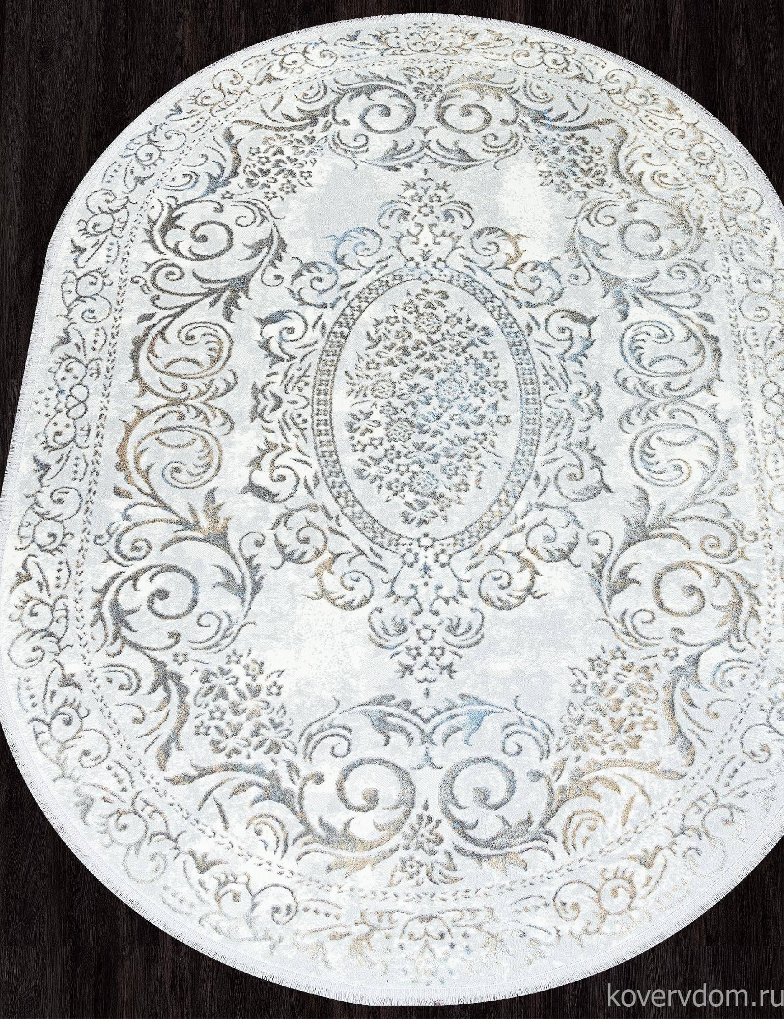 Ковер SAHARA-A 00766A GREY HB / L.BLUE FDY Овал