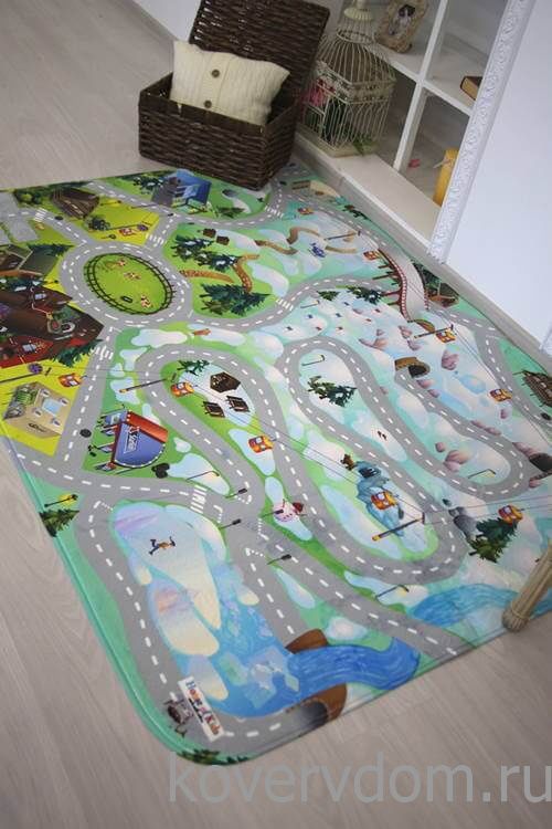 Детский развивающий 3D ковер с дорогами Сказочная Зимняя Ферма 86032 Детский развивающий 3D ковер с дорогами Сказочная Зимняя Ферма 86032