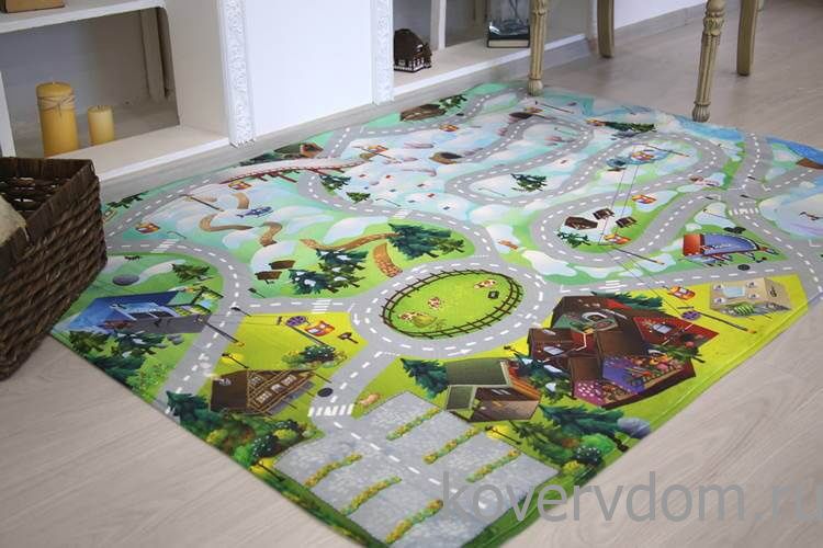 Детский развивающий 3D ковер с дорогами Сказочная Зимняя Ферма 86032 Детский развивающий 3D ковер с дорогами Сказочная Зимняя Ферма 86032