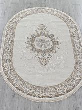 Ковер с бахромой MOSSO 27236A CREAM / NAVY Овал