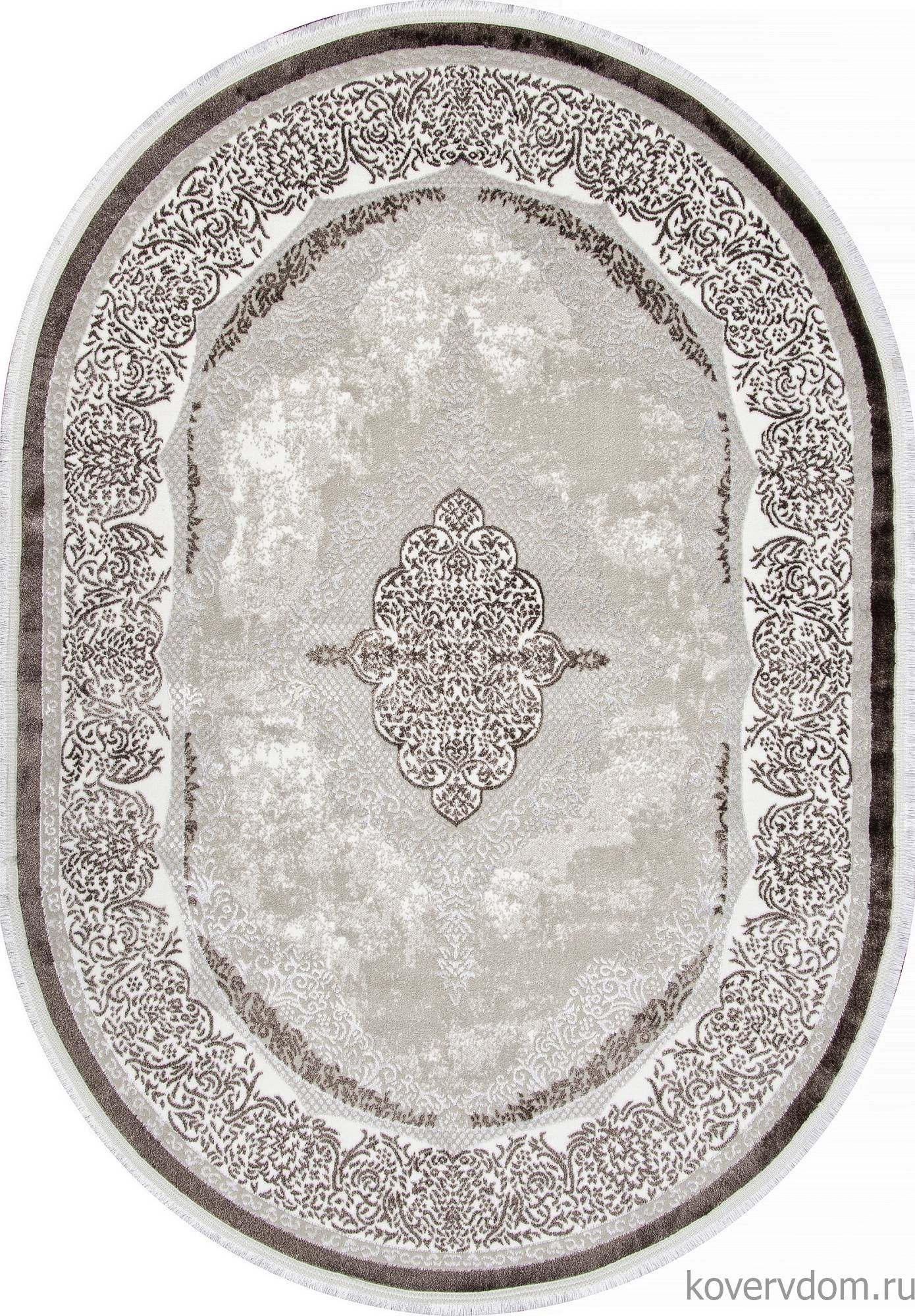 Ковер ALFANI Q009A BROWN FDY/CREAM SHRINK Овал Ковер ALFANI Q009A BROWN FDY/CREAM SHRINK Овал