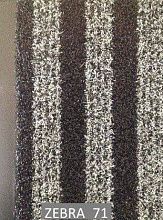 Пушистый круглый грязезащитный коврик Zebra 71 0.5х0.8 серо черн.