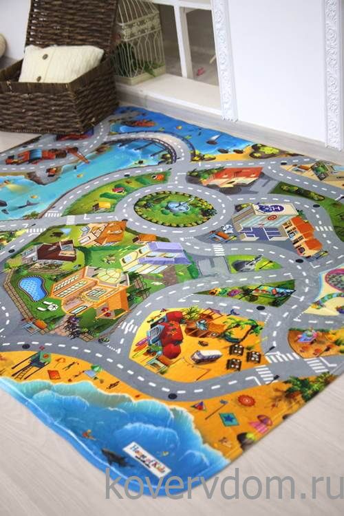 Детский развивающий 3D ковер с дорогами Сказочный Городок у моря 86031 Детский развивающий 3D ковер с дорогами Сказочный Городок у моря 86031