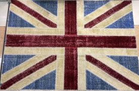 Овальный ковер винтажный ручной работы Британский флаг Vintage Flag Patchwork 230315