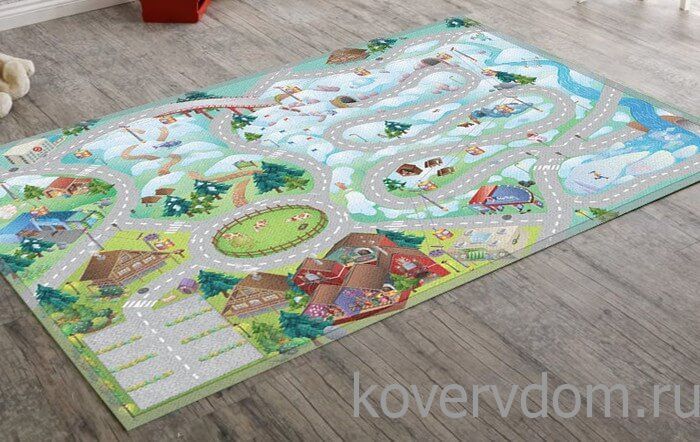 Детский развивающий 3D ковер с дорогами Сказочная Зимняя Ферма 86032 Детский развивающий 3D ковер с дорогами Сказочная Зимняя Ферма 86032