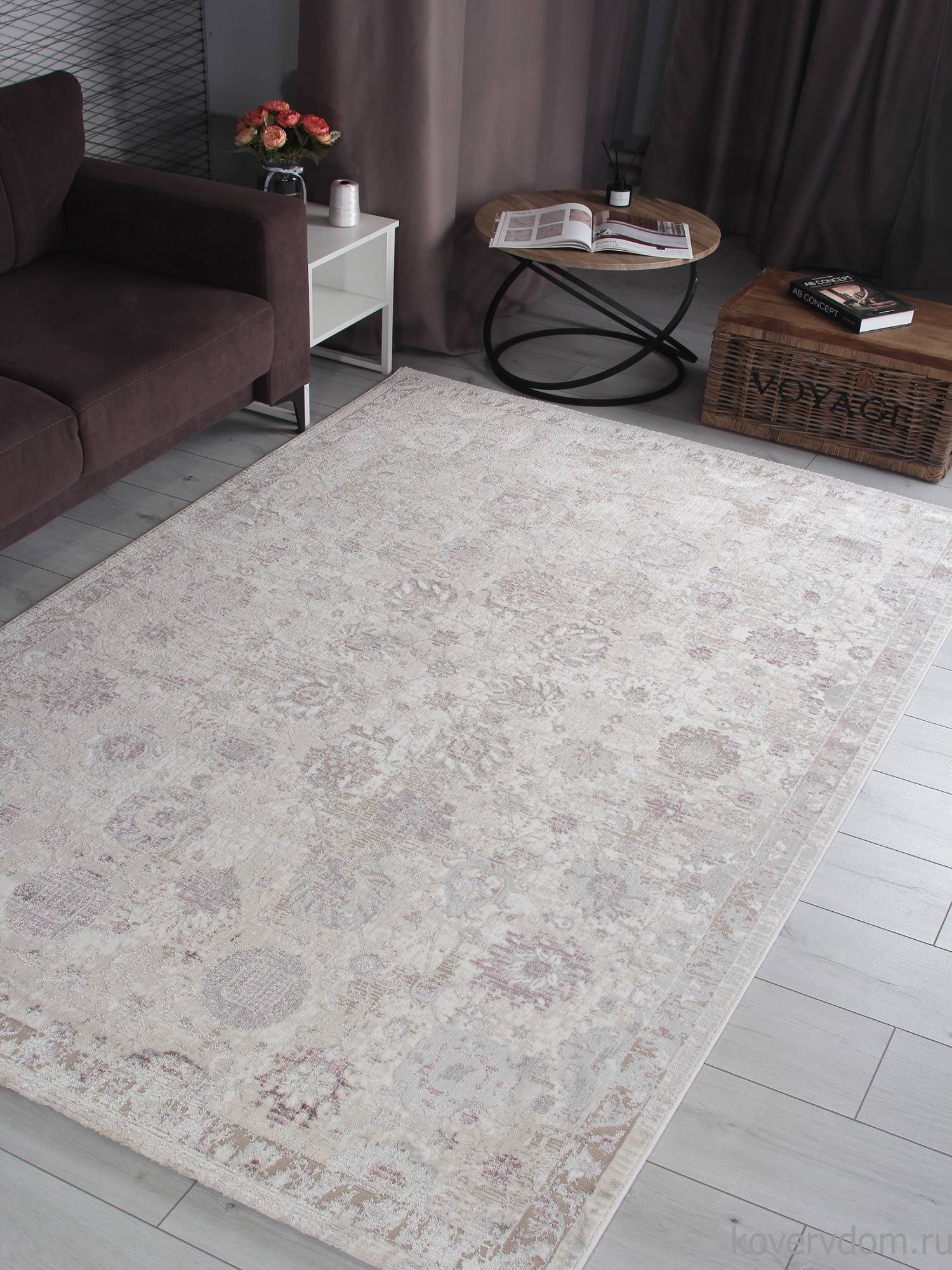 Ковер LILY 9312A S.WHITE / P.LILAC