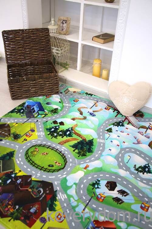 Детский развивающий 3D ковер с дорогами Сказочная Зимняя Ферма 86032 Детский развивающий 3D ковер с дорогами Сказочная Зимняя Ферма 86032