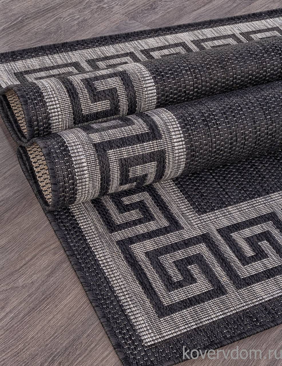 Ковер циновка VEGAS S002 BLACK-GRAY