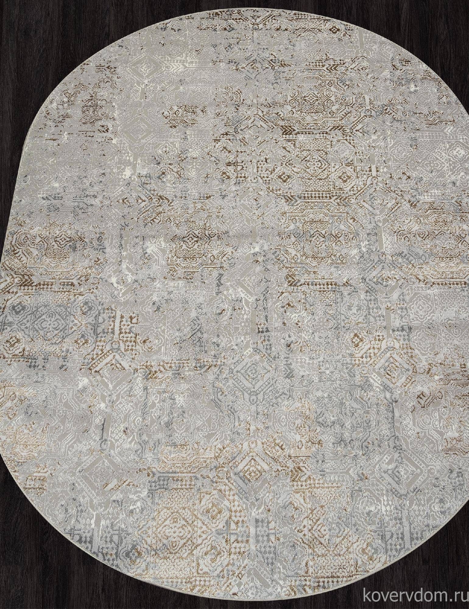 Ковер PALERMO-A F281 GRAY-GREEN Овал