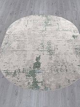 Круглый ковер LIMAN-A F169 CREAM-D.GREEN Овал