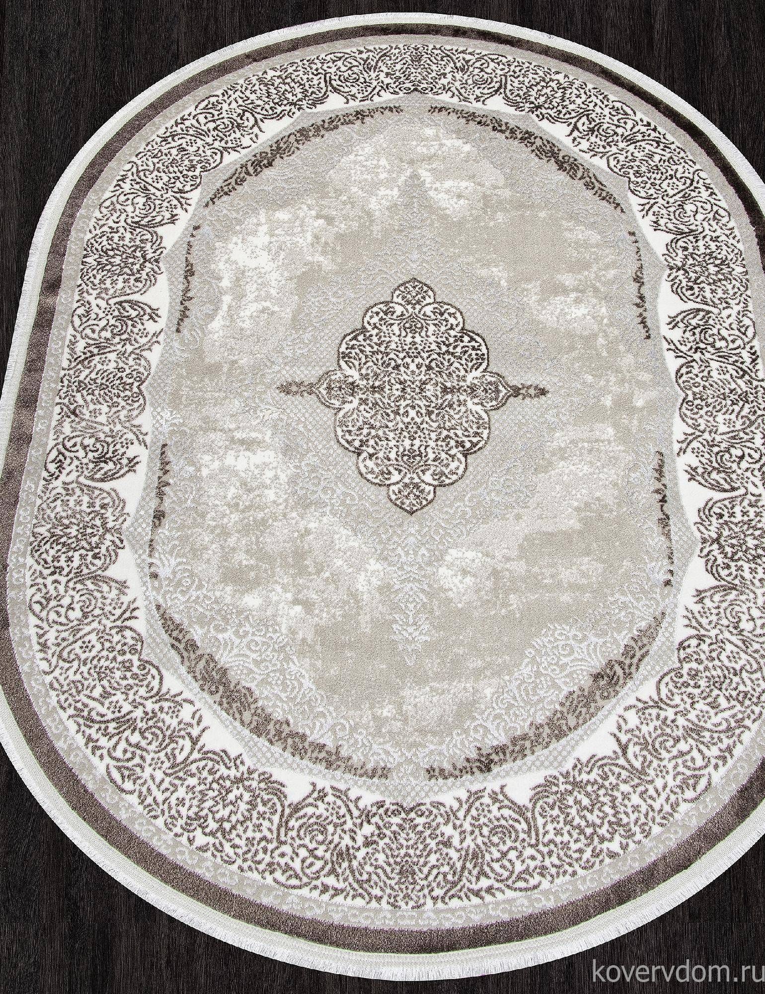 Ковер ALFANI Q009A BROWN FDY/CREAM SHRINK Овал Ковер ALFANI Q009A BROWN FDY/CREAM SHRINK Овал